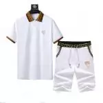 survetement versace manche courte couture homme classique blanc